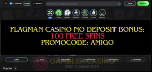 Flagman casino - no deposit bonus 100 free spins, promocode AMIGO